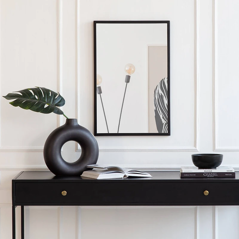 Habitat Evri 24" Black Rectangular Wall Mirror