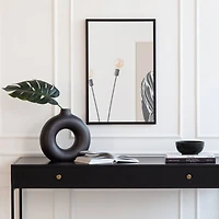 Habitat Evri 24" Black Rectangular Wall Mirror