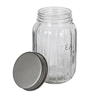 Hello Honey Tea Embossed Glass Jar with Metal Lid