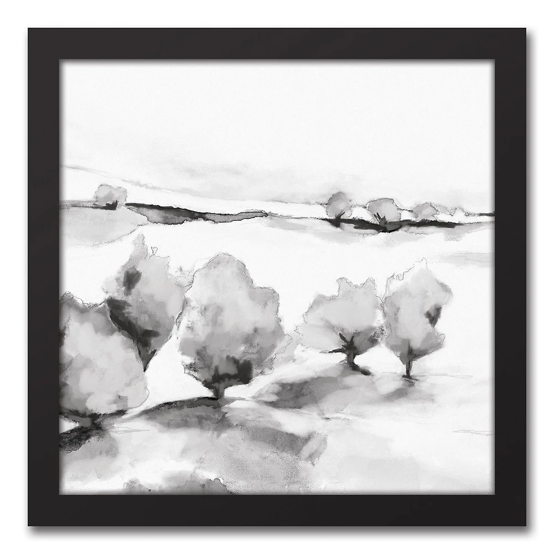 Tree Landscape 12" x 12" Black Framed Canvas