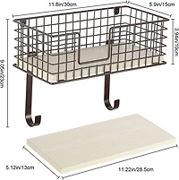 NEX™ Wall Mounted Ironing Board Hanger for T-Leg with Storage Basket