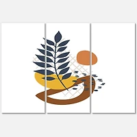 Designart - Elementary Shapes With Abstract Leaves