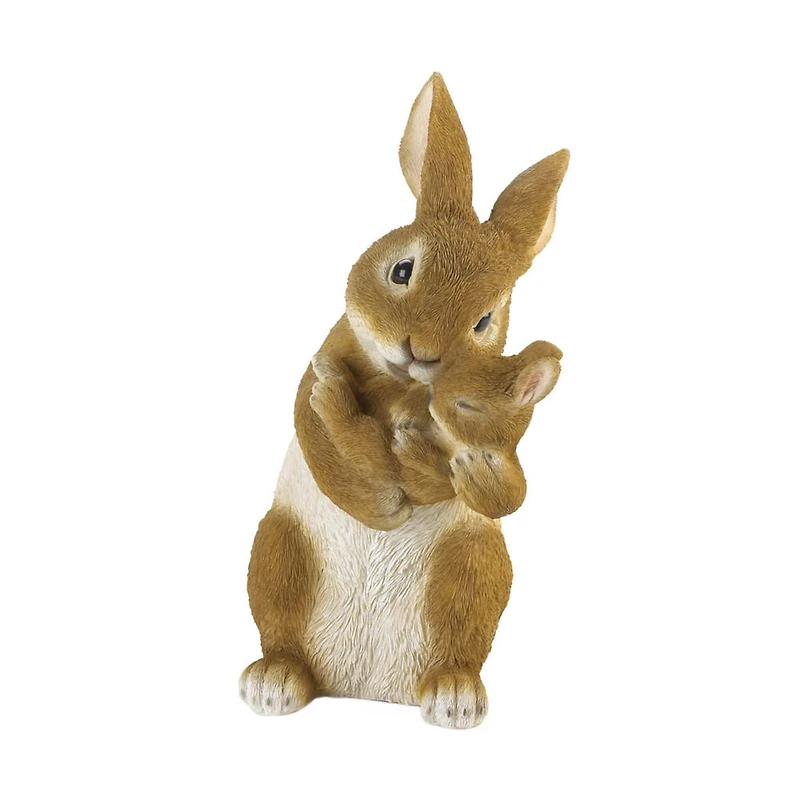 10" Mom & Baby Rabbit Figurine