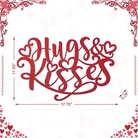 Glitzhome® 17.75" Valentine's Metal "Hugs & Kisses" Wall Décor