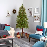8ft. Pre-Lit Wyoming Alpine Artificial Christmas Tree, Clear LED Lights