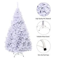Costway 7.5ft. Unlit White Pine Artificial Christmas Tree