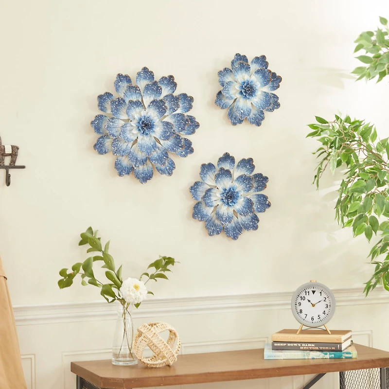 Blue Metal Coastal Wall Décor Set