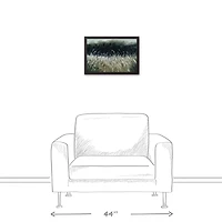 Moody Grass Scene Black Framed Canvas Wall Art