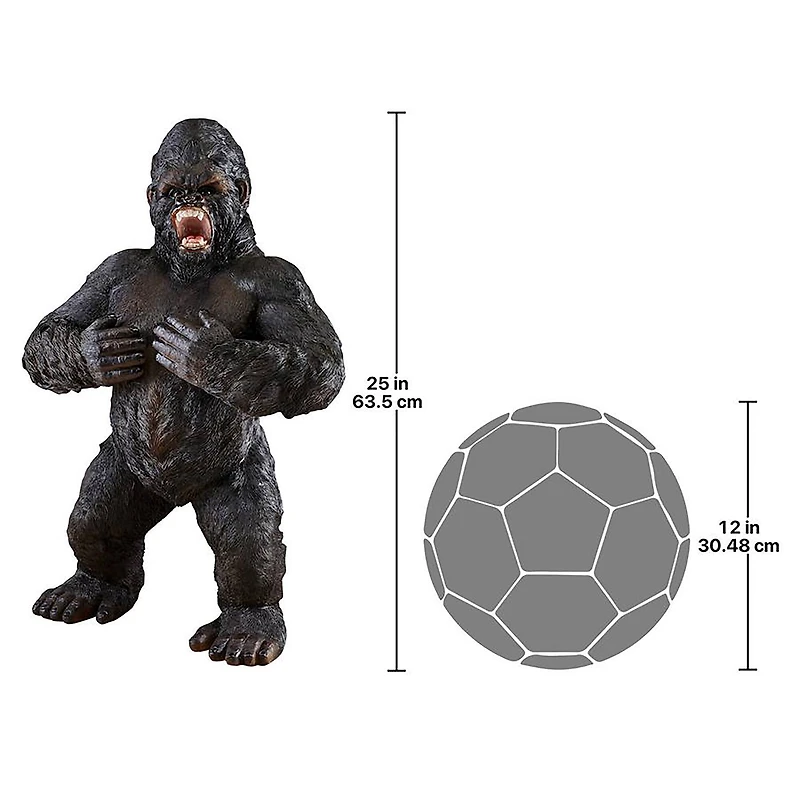 Design Toscano 25" Great Ape Monster Jungle Animal Statue