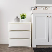 IRIS® 29.5qt. White Wide 3-Drawer Stacking Chests, 2ct.