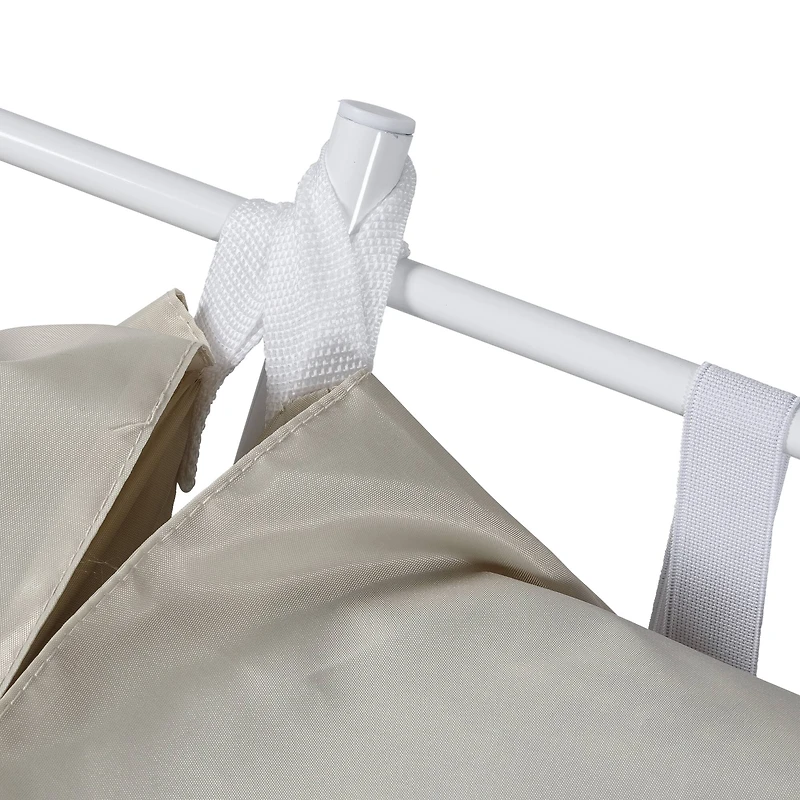 Honey Can Do White/Natural Double Bounce Back Hamper with Wheels and Lid