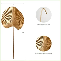 40" Gold Ruffled Fan Palm Stems, 3ct.