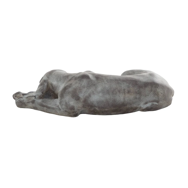 Dark Grey Modern farmhouse Dog Garden Sculpture, 23" x 13" x 6"
