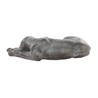 Dark Grey Modern farmhouse Dog Garden Sculpture, 23" x 13" x 6"