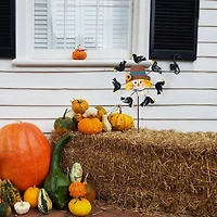 Glitzhome® 41.75" Fall Scarecrow Head with Crows Windmill Yard Stake