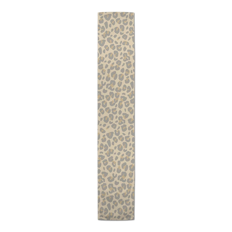 90" Neutral Leopard Cotton Twill Runner