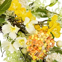 26" Yellow & Orange Berry & Thistle Floral Spring Wreath