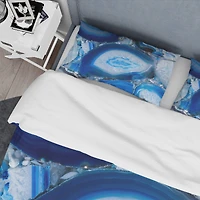 Designart 'Blue Agate Geode' Mid-Century Modern Bedding Set