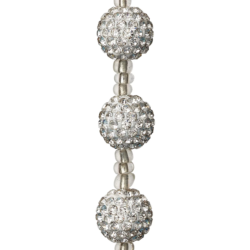 Silver Rhinestone Round Beads, 12mm by Bead Landing™