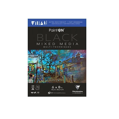 Rhodia® Clairefontaine Paint On® Black Mixed Media Pad