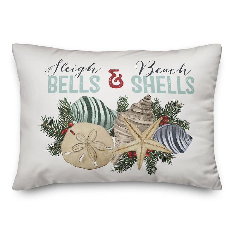 Sleigh Bells & Beach Shells Throw Pillow