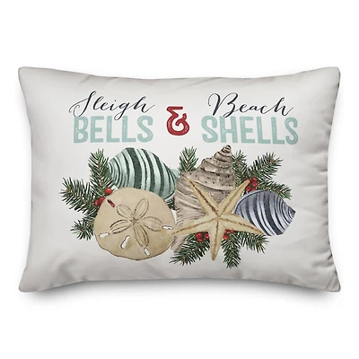 Sleigh Bells & Beach Shells Throw Pillow