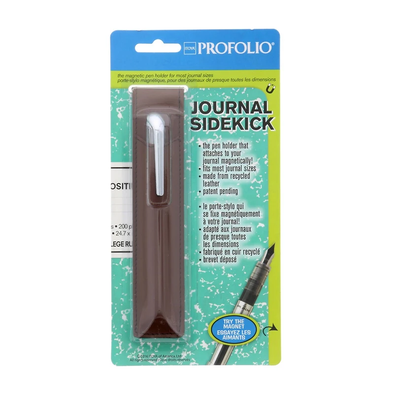 Itoya® Journal Sidekick Brown Magnetic Pen Holder
