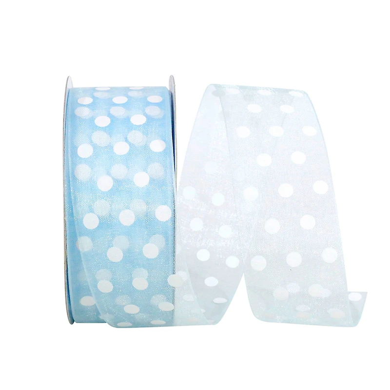 JAM Paper 1.5" x 25yd. Sheer Dots Glee Ribbon