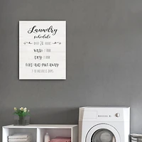Laundry Time Schedule Canvas Giclee