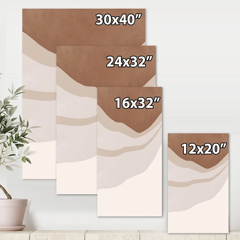 Designart - Terracotta and Ivory Shapes with Scuff Effect