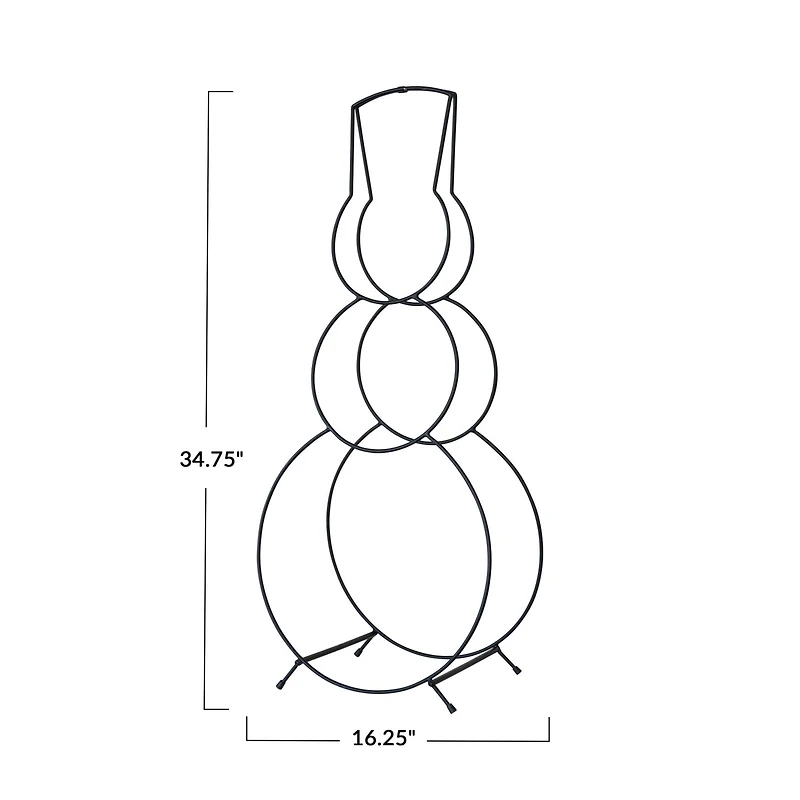 Hello Honey® 34.75" Black Metal Snowman Shaped Log Holder