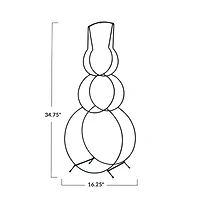 Hello Honey® 34.75" Black Metal Snowman Shaped Log Holder