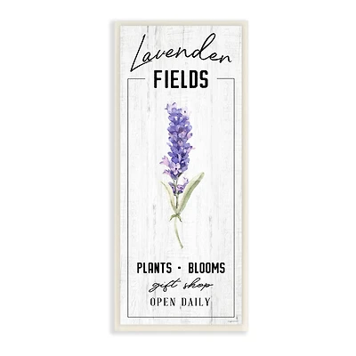Stupell Industries Lavender Fields Purple Farm Florals Gift Shop Sign, 7" x 17"