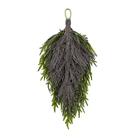 Glitzhome® 31.5"H Christmas Greenery PE Teardrop with Pinecones and Red Berries