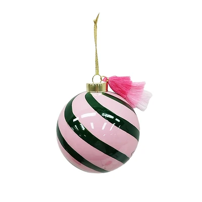 4.5" Striped Glass Ball Ornament by Ashland