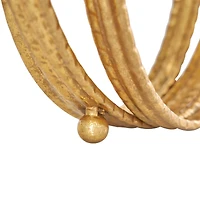 Gold Metal Geometric Layered Ring Sculpture Set