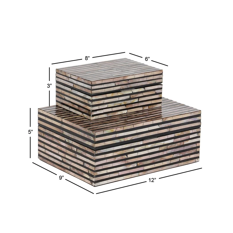 Black Mother of Pearl Coastal Box Set