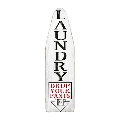 Hello Honey® White Laundry Ironing Board Shaped Wood Sign
