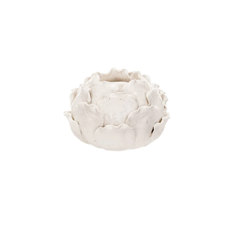 Hello Honey® 5" Cream Artichoke Tealight Stoneware Candle Holder