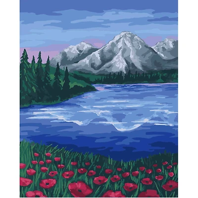 16" x 20" Poppies & Mountain Paint-by-Number Kit by Artist's Loft®