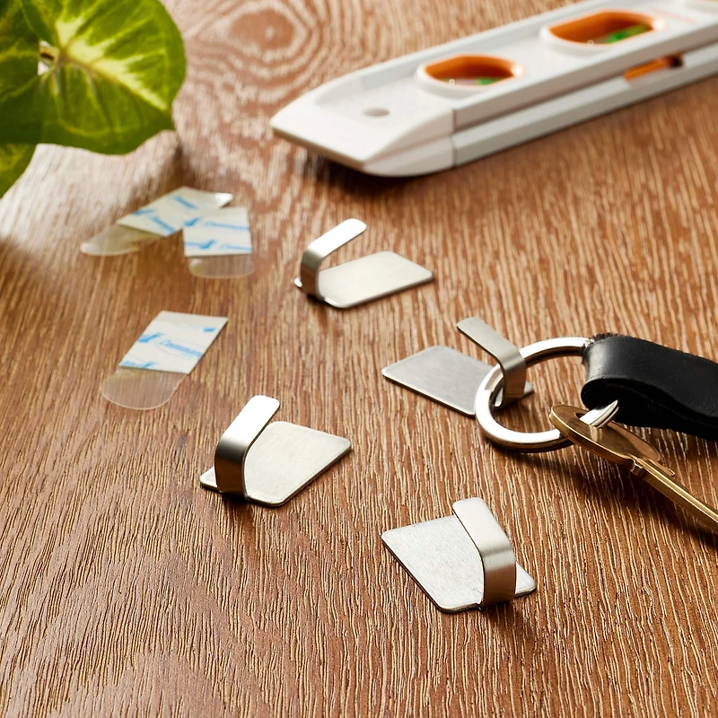 Command™ Small Decorative Metal Hooks, Stainless Steel