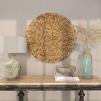 The Novogratz Brown Overlapping Reclaimed Wood Wall Décor