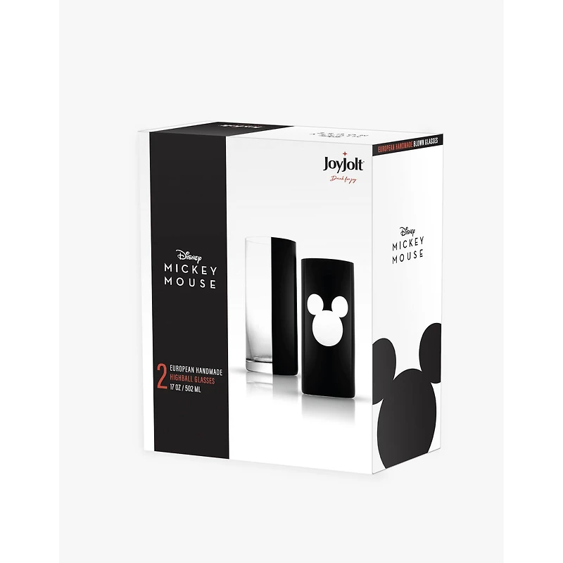 JoyJolt® Disney® 17oz. Luxury Mickey Mouse Crystal Highball Glass, 2ct.