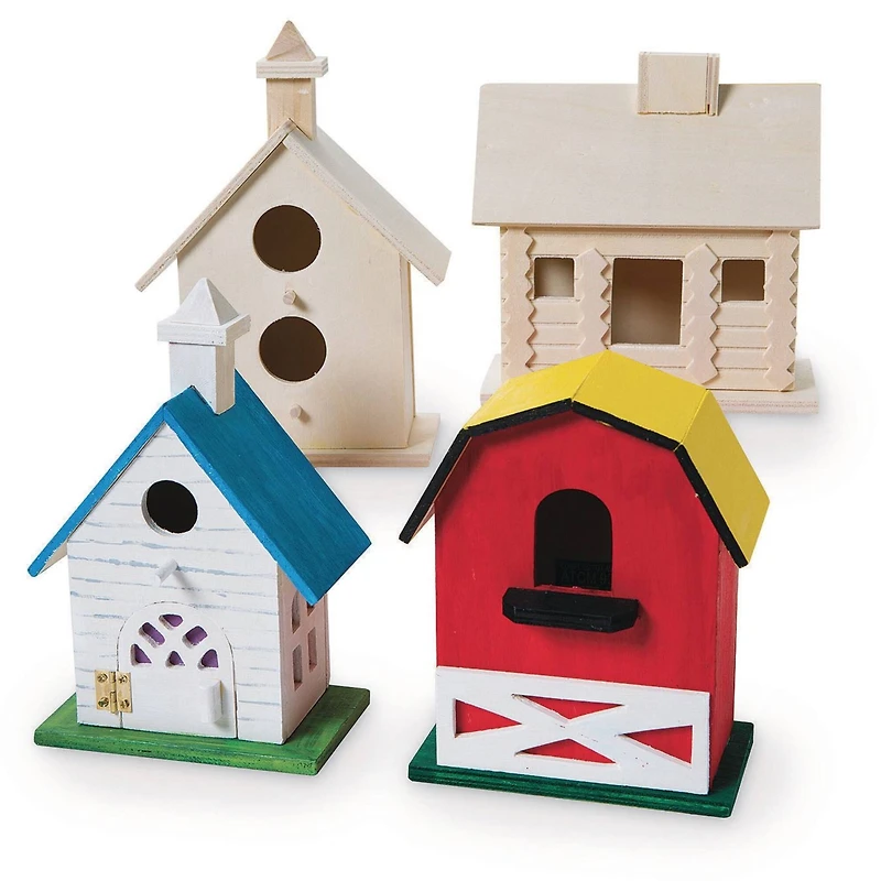 S&S Worldwide® DIY Wooden Birdhouse, 4ct.