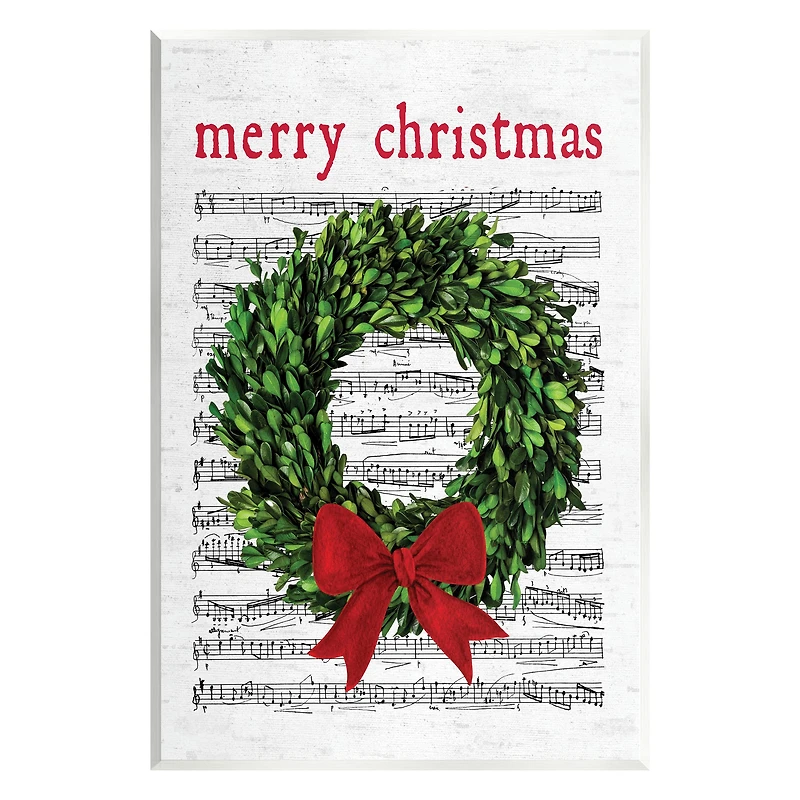 Stupell Industries Merry Christmas Song Wreath Wall Plaque Art