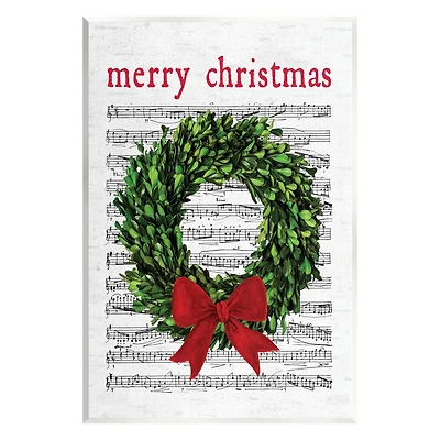Stupell Industries Merry Christmas Song Wreath Wall Plaque Art