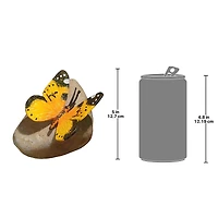 Design Toscano 6" Yellow Mocker Swallowtail Butterfly on Rock Statue