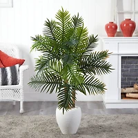 5ft. Areca Palm Real Touch Artificial Tree in White Planter