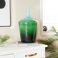 The Novogratz Green Glass Modern Vase, 21" x 12" x 12"