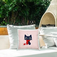 Stupell Industries Little Kitten in Scarf Outdoor Printed Pillow